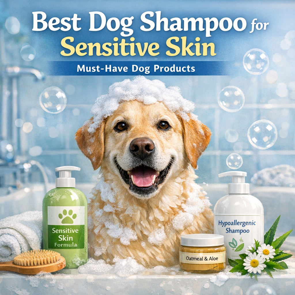 Illustration of Best Dog Shampoo for Sensitive Skin: Must-Have Dog Products