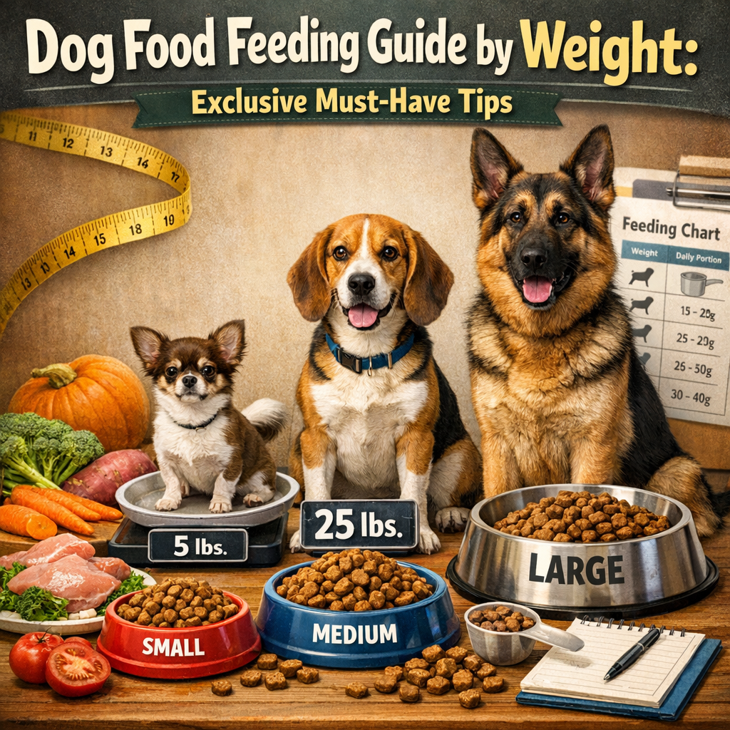 Illustration of Dog Food Feeding Guide by Weight: Exclusive Must-Have Tips