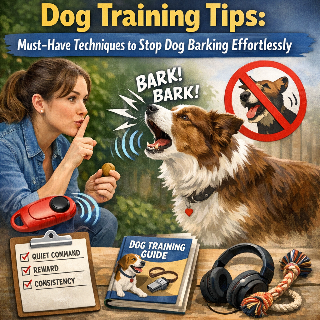 Illustration of Dog Training Tips: Must-Have Techniques to Stop Dog Barking Effortlessly