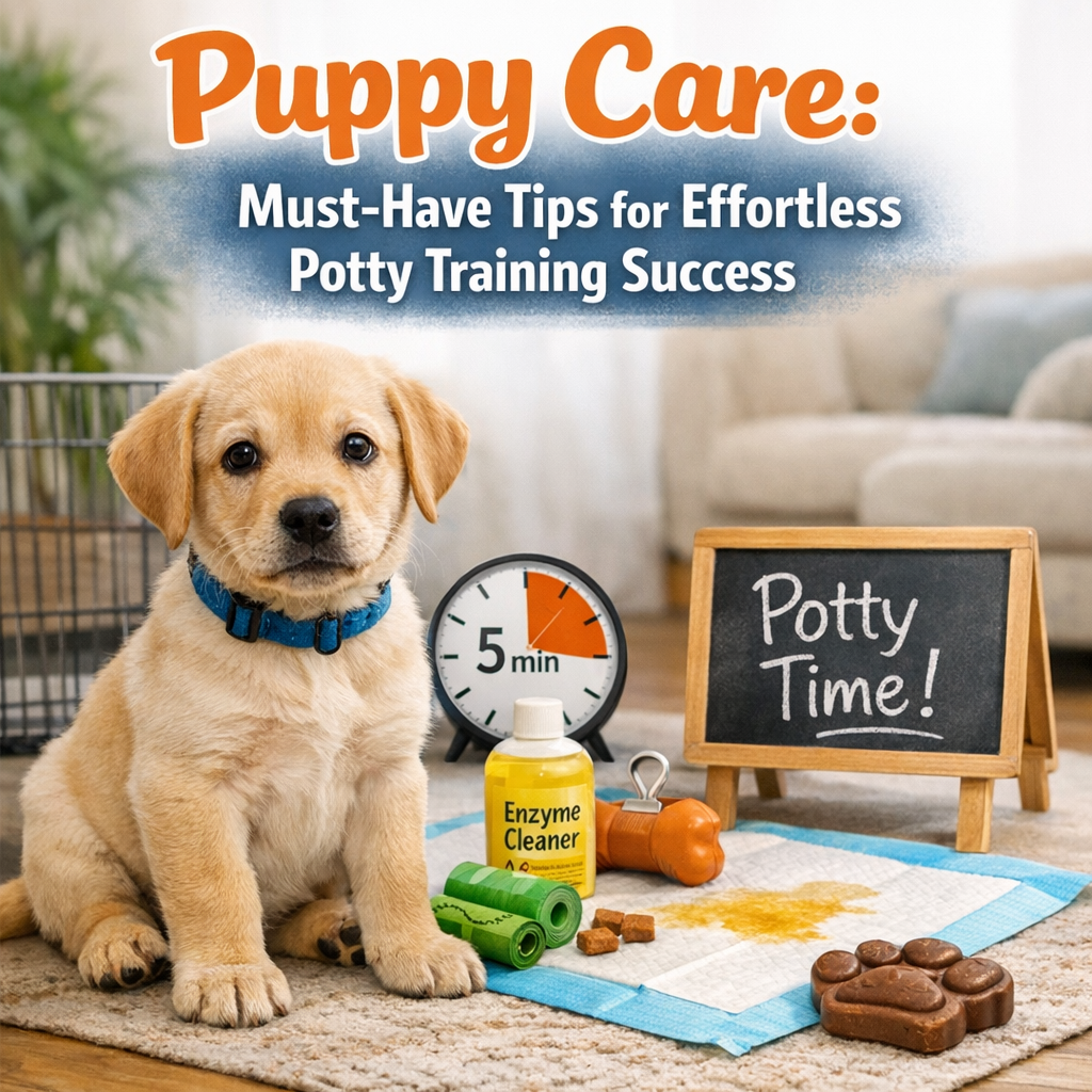 Illustration of Puppy Care: Must-Have Tips for Effortless Potty Training Success