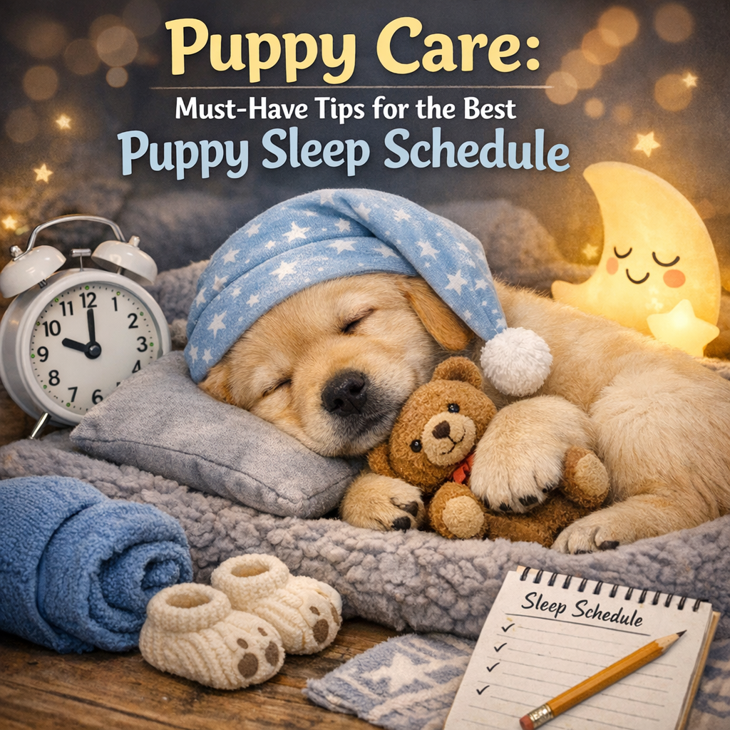 Illustration of Puppy Care: Must-Have Tips for the Best Puppy Sleep Schedule